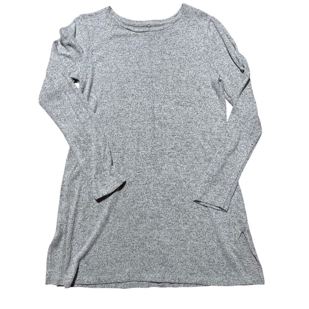 Falls Creek Womens M Heather Grey Long Sleeve Stretchy Casual Tunic Top